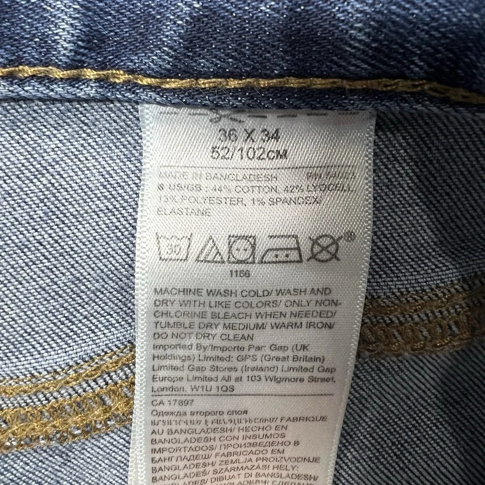Banana Republic Jeans Mens 36x34 Blue Traveler Slim Straight Stretch Denim